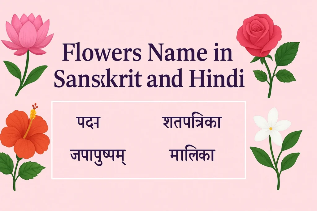 Flowers Name in Sanskrit and Hindi Traditional Floral Vocabulary